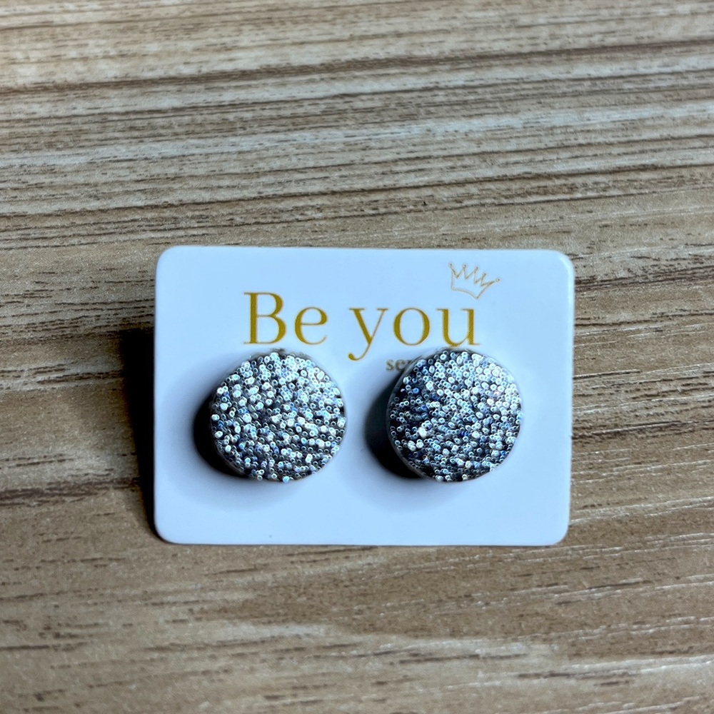 shiny silver earrings for women